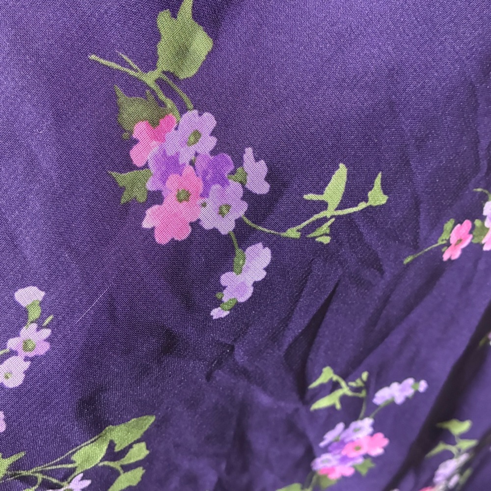 Vintage Y2K Fairy Babydoll Slip Dress Size M Purple Asymmetrical Hem Floral - Picture 7 of 12